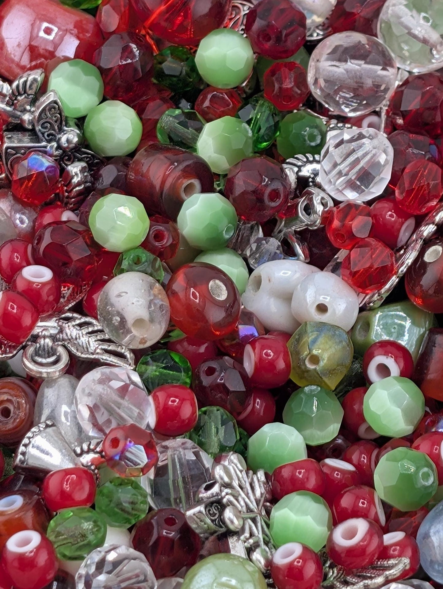 Exclusive "Twilight Garden" Bead Mix - Amethyst & Emerald Jewel Tone Glass Mix 56g