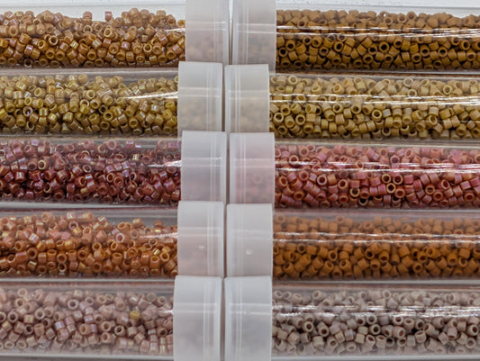 MEGA SALE: 35% OFF! Velvet Harvest 10-Color Palette Miyuki Delica Beads Set (6g Tubes) | Matte Opaque Glazed Collection