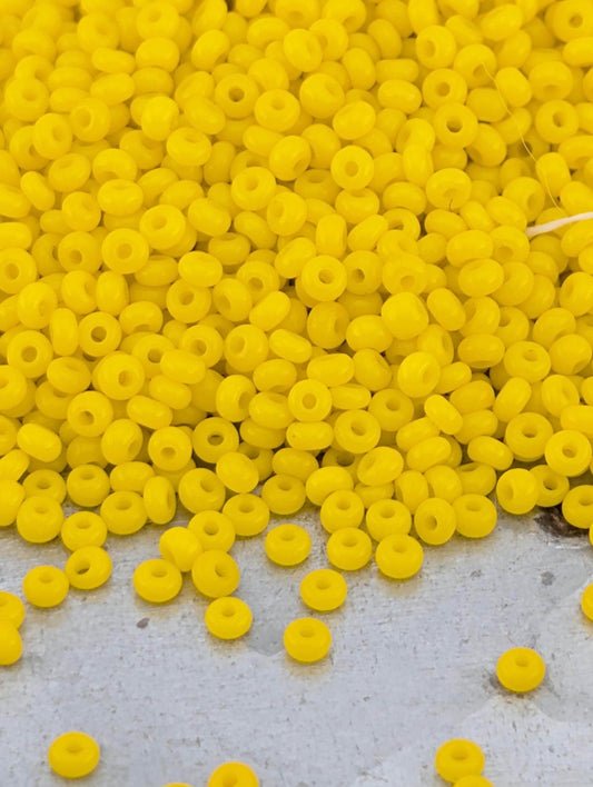 Opaque Canary Yellow | Preciosa Ornela Seed Beads | Size 11/0 | 15g Pkg ~630 pcs