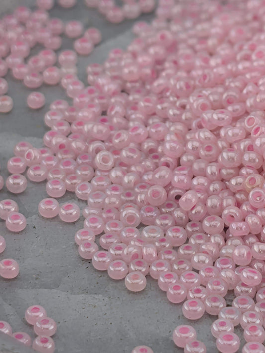 Opaque Luster Pastel Pink | Preciosa Ornela Seed Beads | Size 11/0 | 15g Pkg ~630 pcs