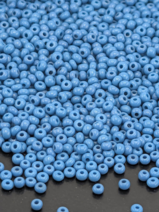 Opaque Dark Turquoise Blue | Preciosa Ornela Seed Beads | Size 11/0 | 15g Pkg ~630 pcs