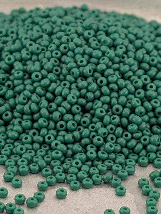 Opaque Dark Green | Preciosa Ornela Seed Beads | Size 11/0 | 15g Pkg ~630 pcs
