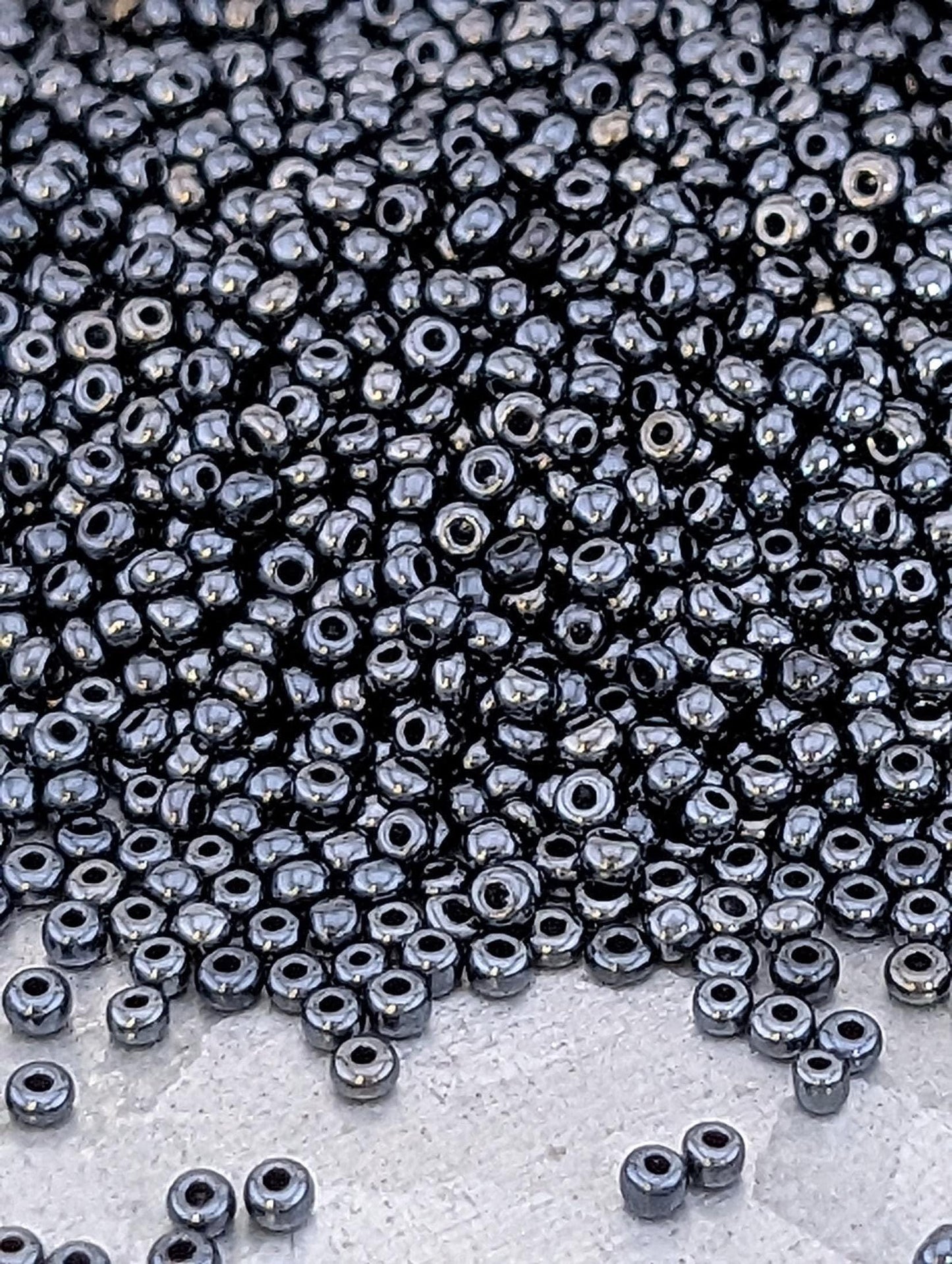 Opaque Black Luster | Preciosa Ornela Seed Beads | Size 11/0 | 15g Pkg ~630 pcs
