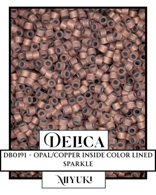 Delica 11/0 Opal Copper Lined (7.5g pkg) DB0191