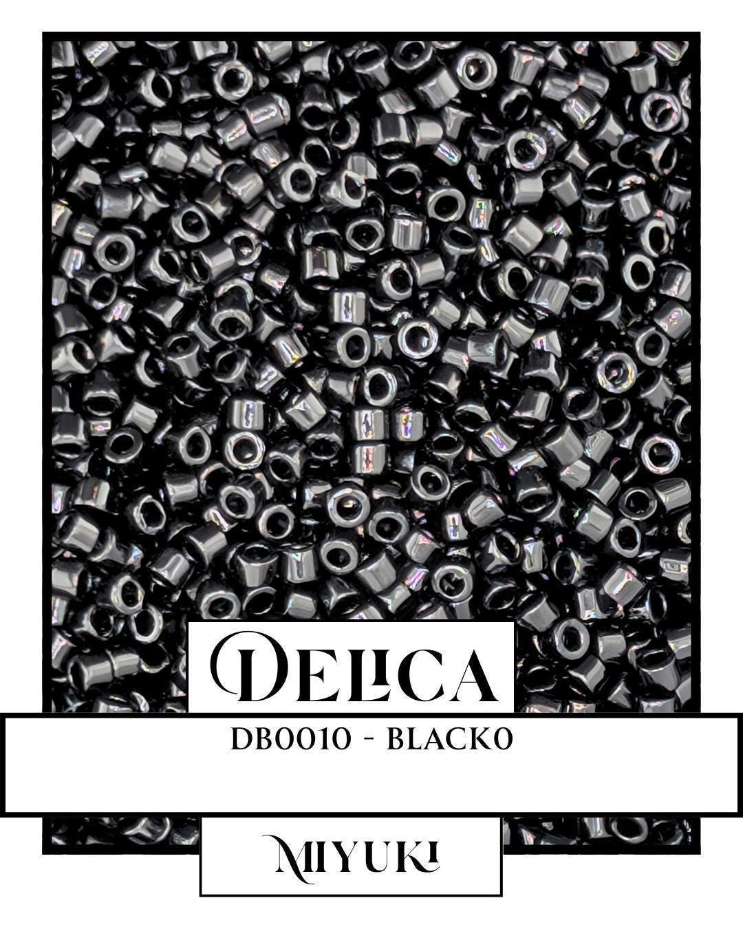 DB0010-Miyuki Delica 11/0:Black O (7 gram pkg ~1400 Pcs)