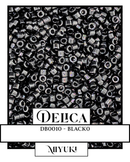 DB0010-Miyuki Delica 11/0:Black O (7 gram pkg ~1400 Pcs)