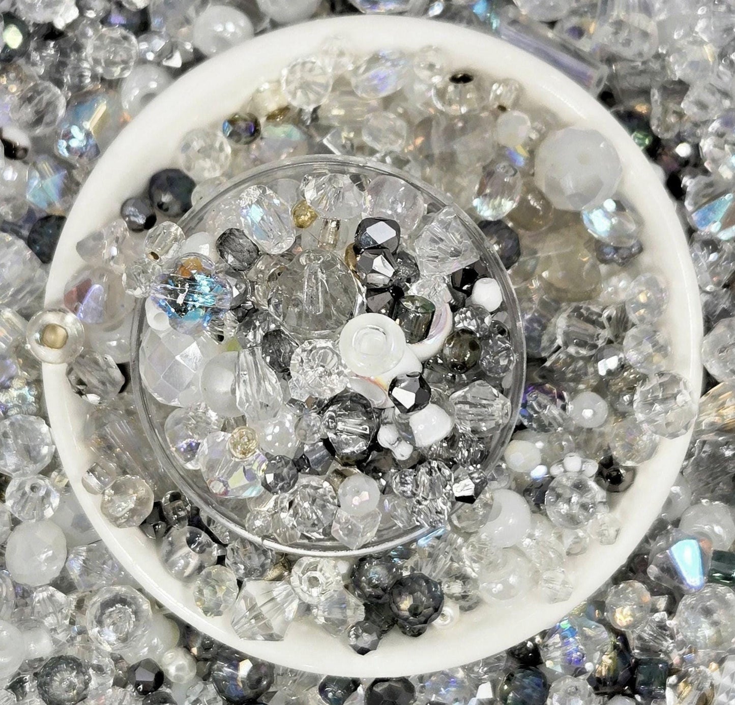 Learise Exclusive "White Frost" Glass Bead Soup Mix (30g Pkg)