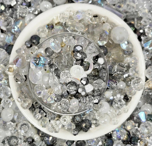 Learise Exclusive "White Frost" Glass Bead Soup Mix (30g Pkg)