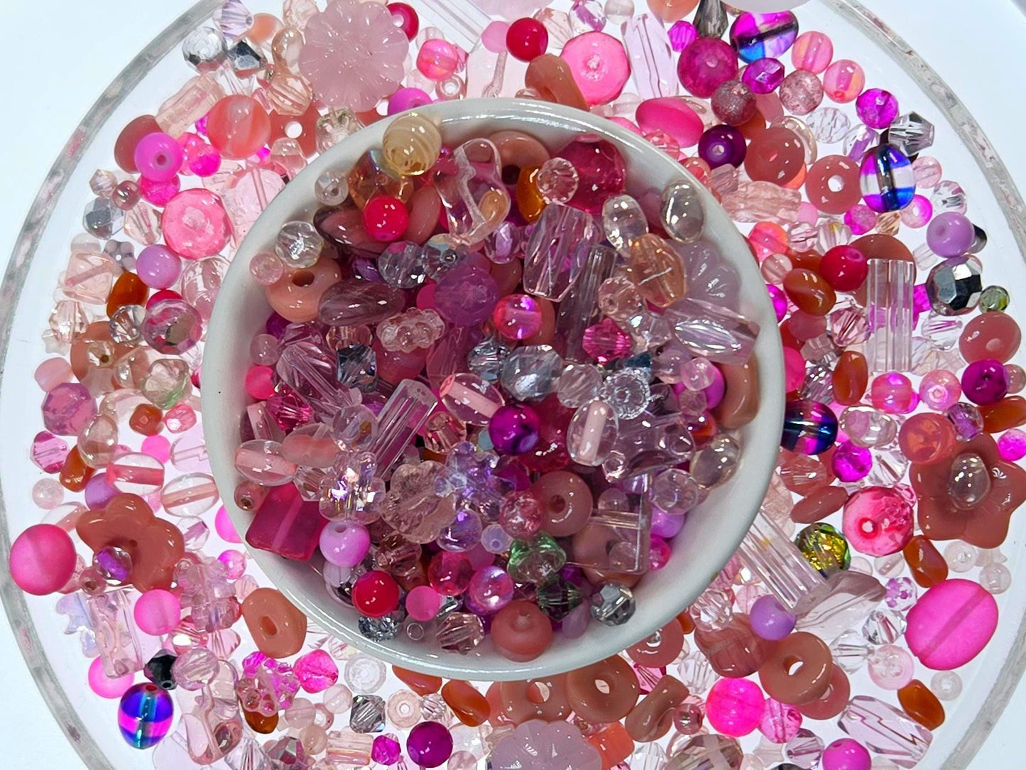 Learise Exclusive "Peony Blush" Glass Bead Soup Mix (30g Pkg)