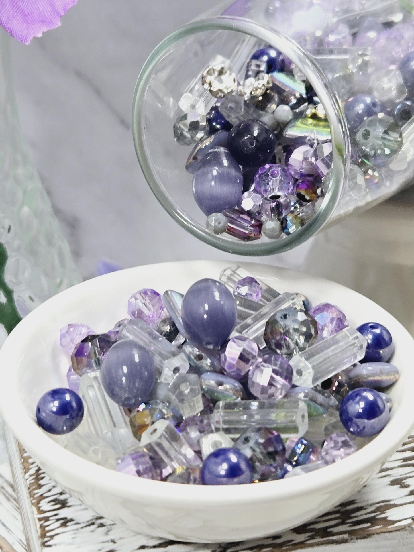 Learise Exclusive "Lilacs on Ice" Glass Bead Soup Mix (30g Pkg)