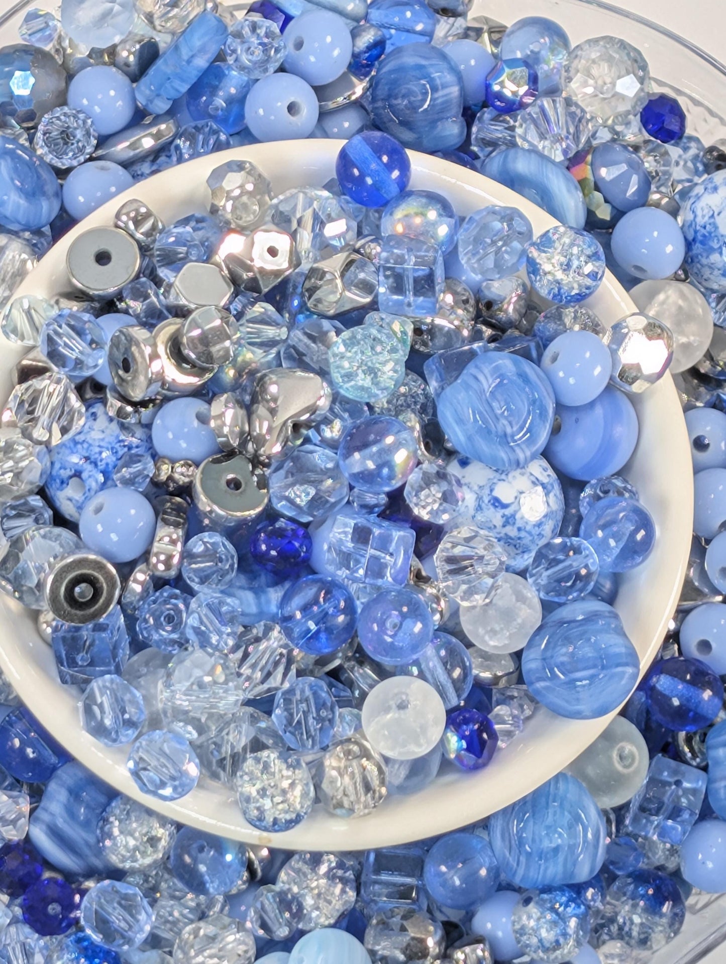 Learise Exclusive "Silver Lined Skies" Glass Bead Soup Mix (30g Pkg)