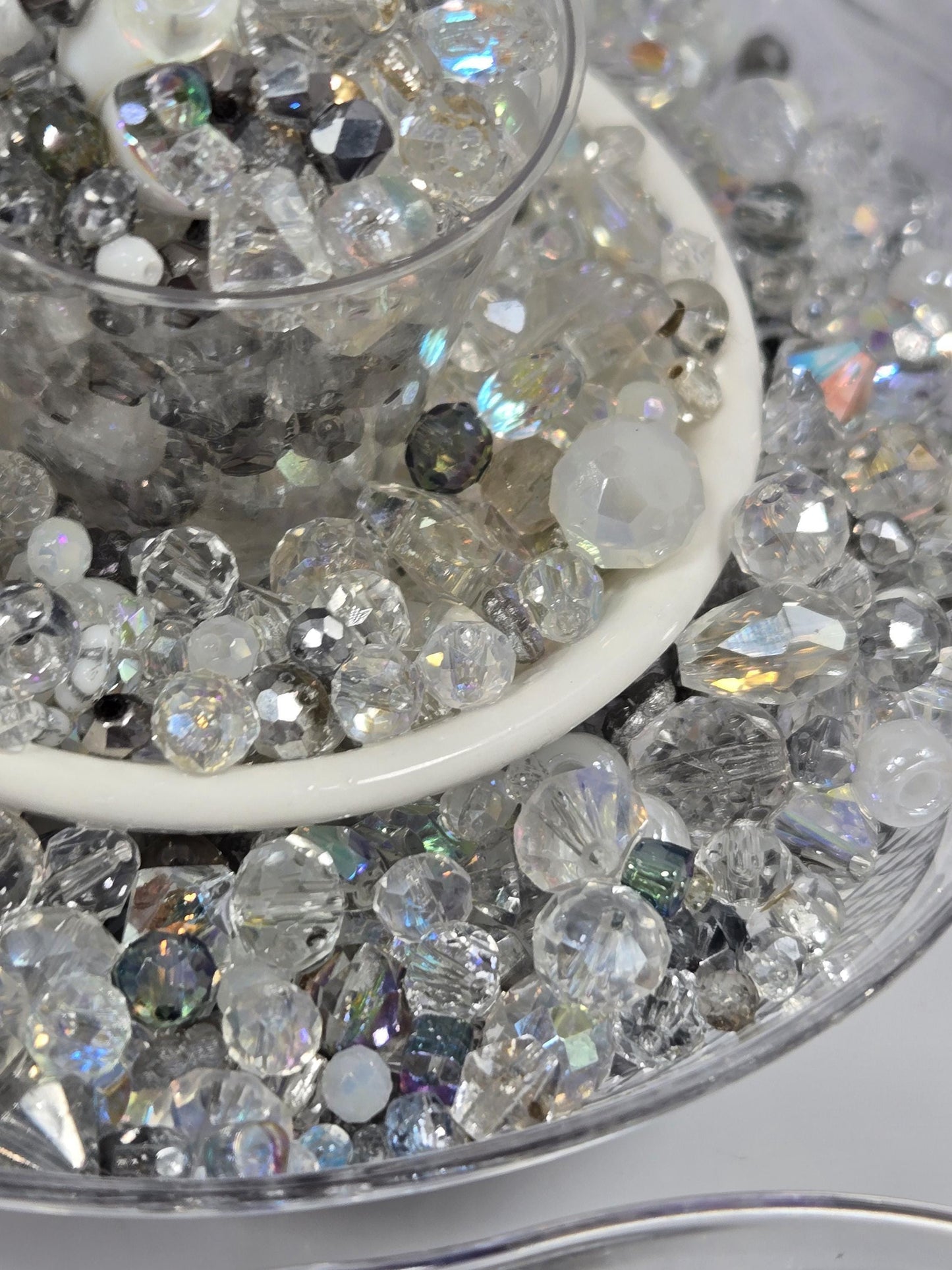 Learise Exclusive "White Frost" Glass Bead Soup Mix (30g Pkg)