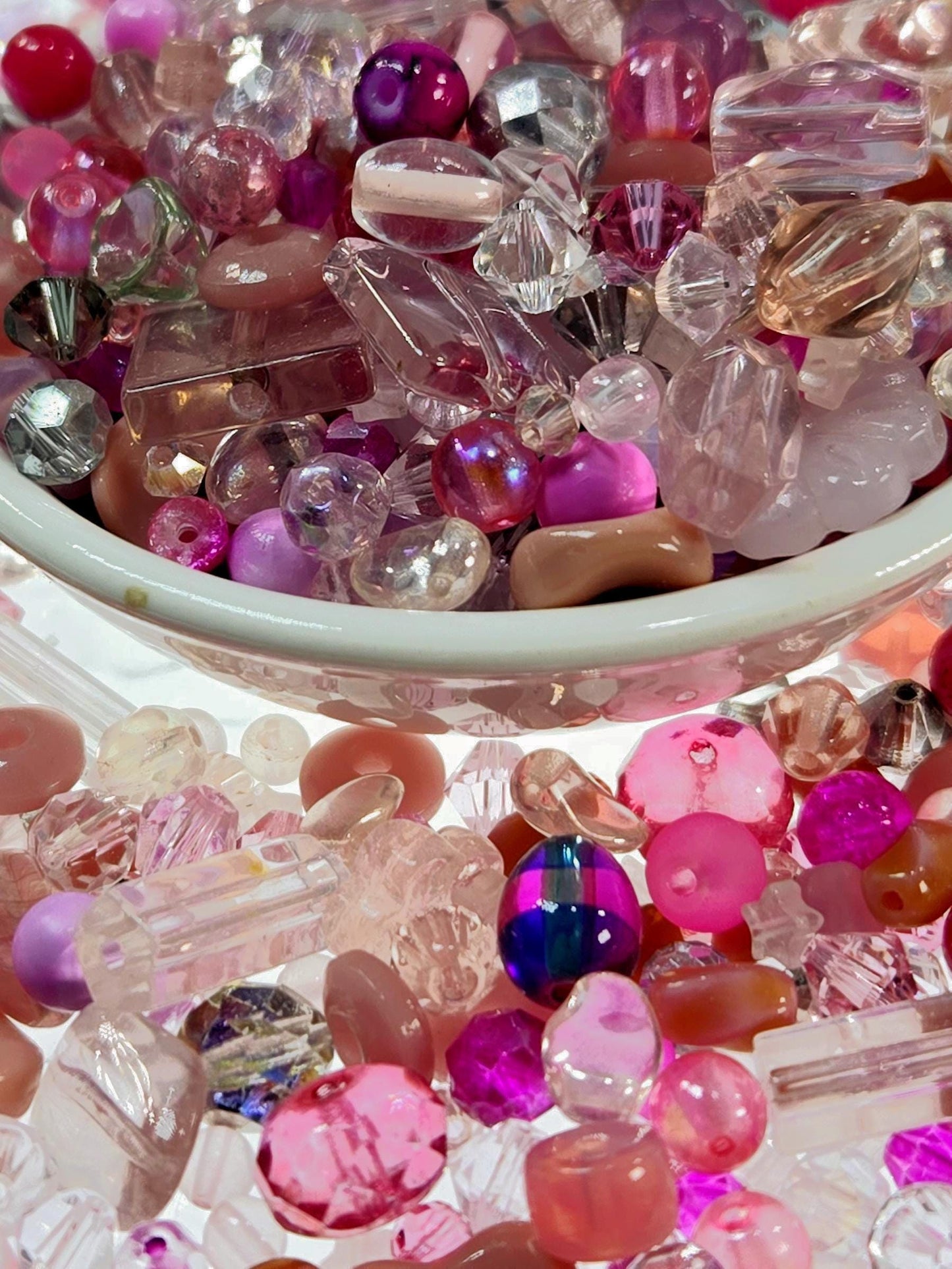 Learise Exclusive "Peony Blush" Glass Bead Soup Mix (30g Pkg)