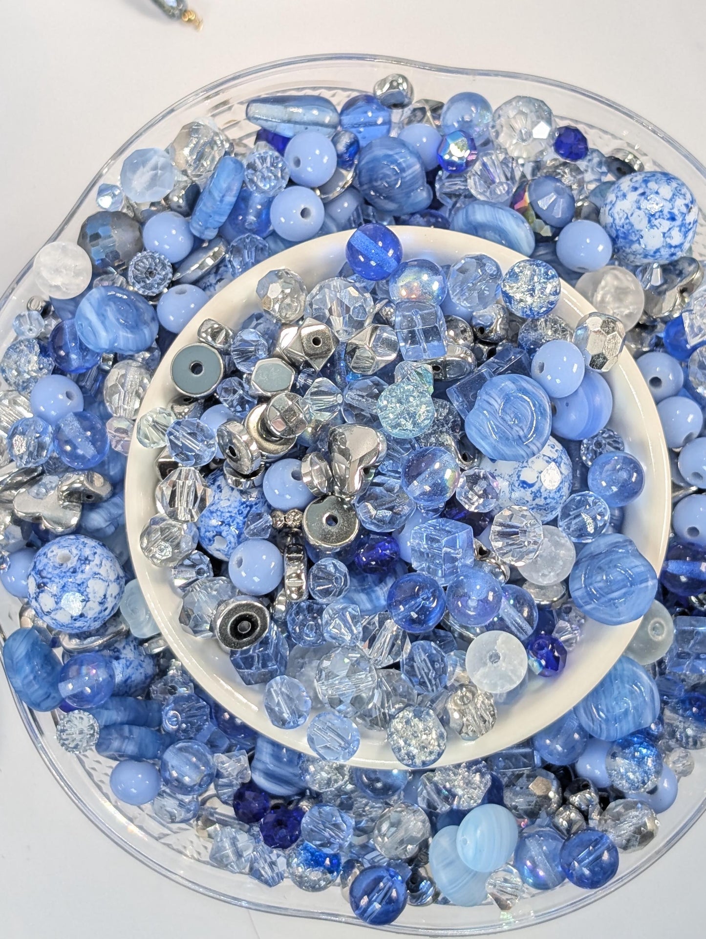 Learise Exclusive "Silver Lined Skies" Glass Bead Soup Mix (30g Pkg)