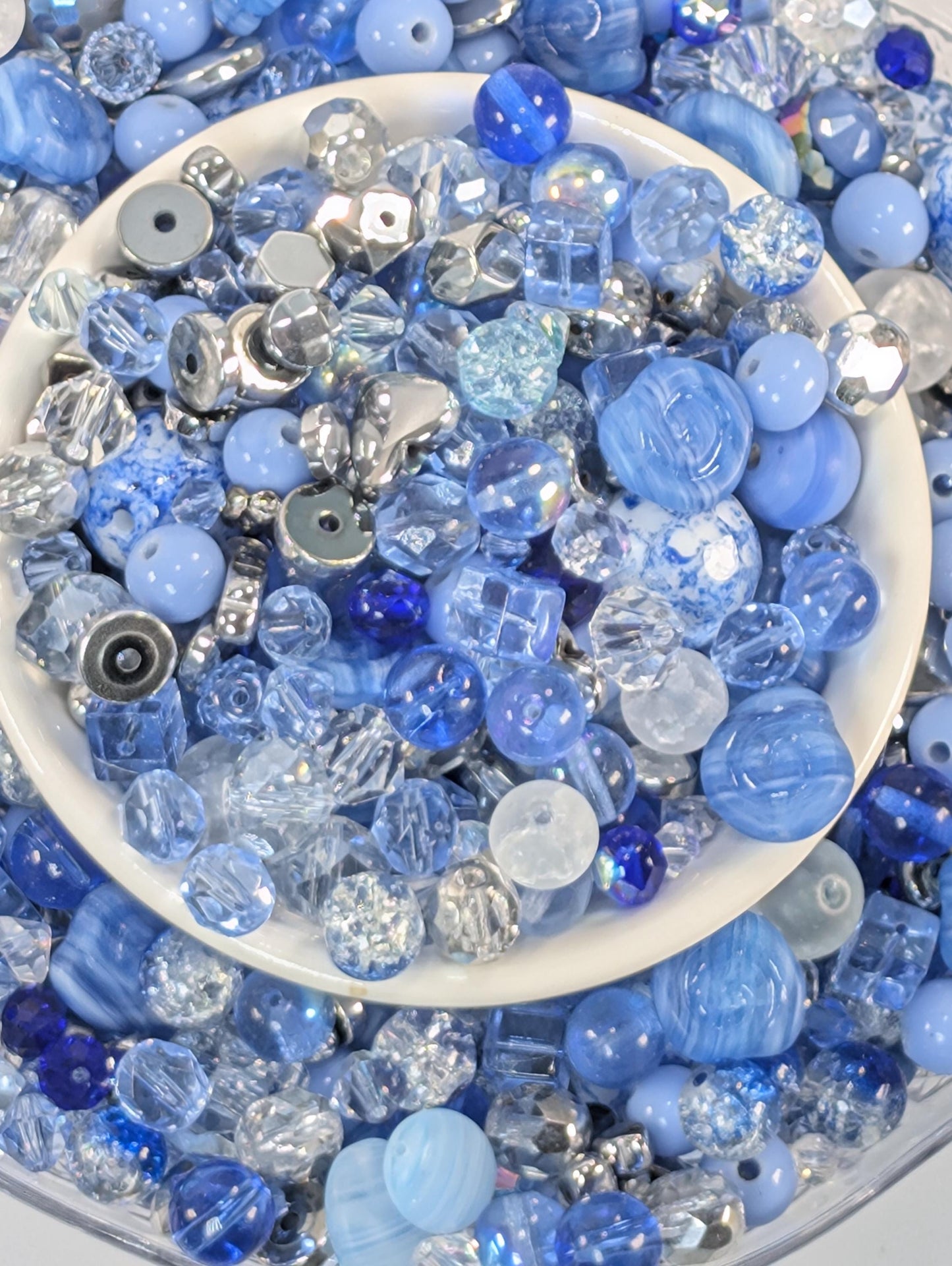 Learise Exclusive "Silver Lined Skies" Glass Bead Soup Mix (30g Pkg)