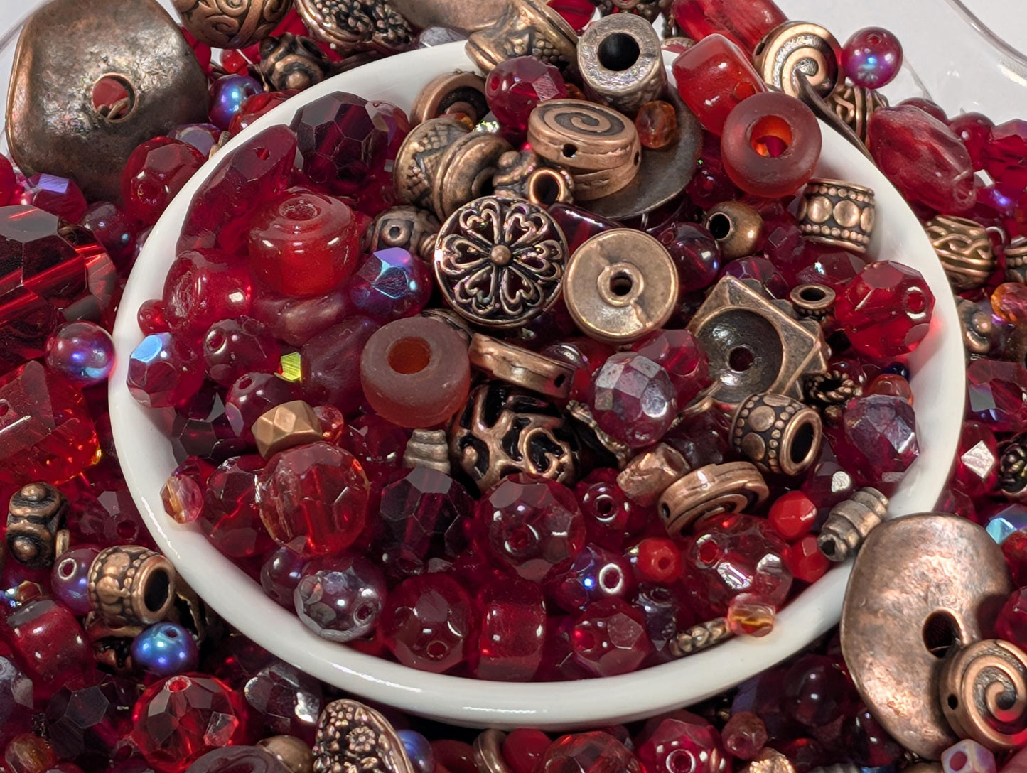 Learise Exclusive "Crimson Heart Copper Soul" Glass Bead Soup Mix (30g Pkg)