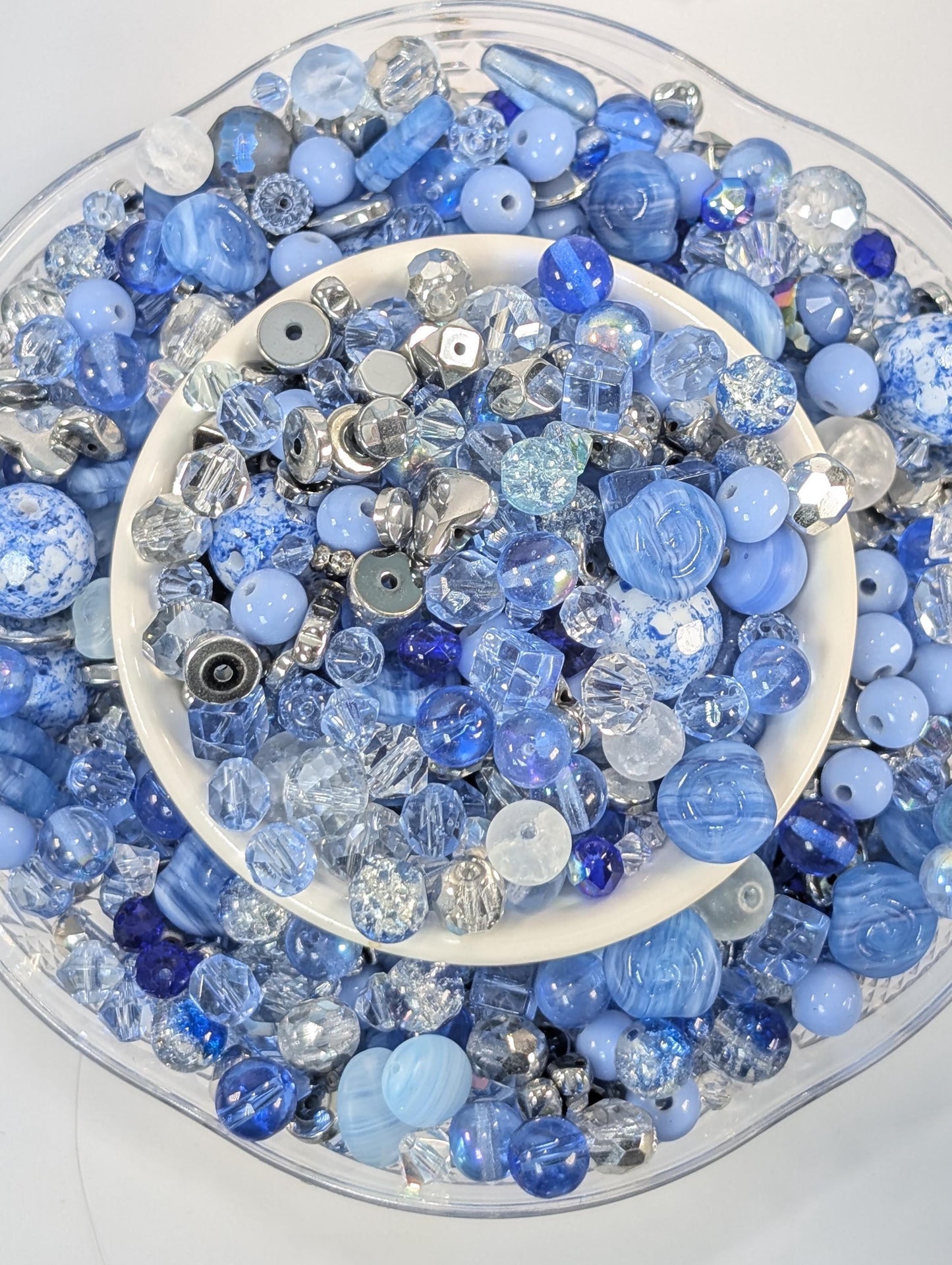 Learise Exclusive "Silver Lined Skies" Glass Bead Soup Mix (30g Pkg)