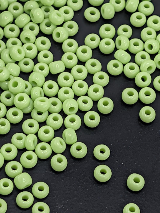 Opaque Pale Green | Preciosa Ornela Seed Beads | Size 8/0 | 15g Pkg ~630 pcs