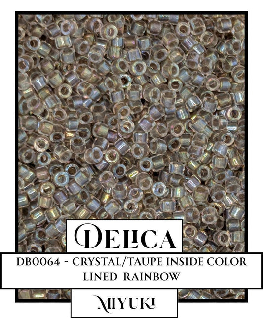 DB0064-Miyuki Delica 11/0:Crystal/Taupe ICL/R (7 gram pkg ~1400 Pcs)