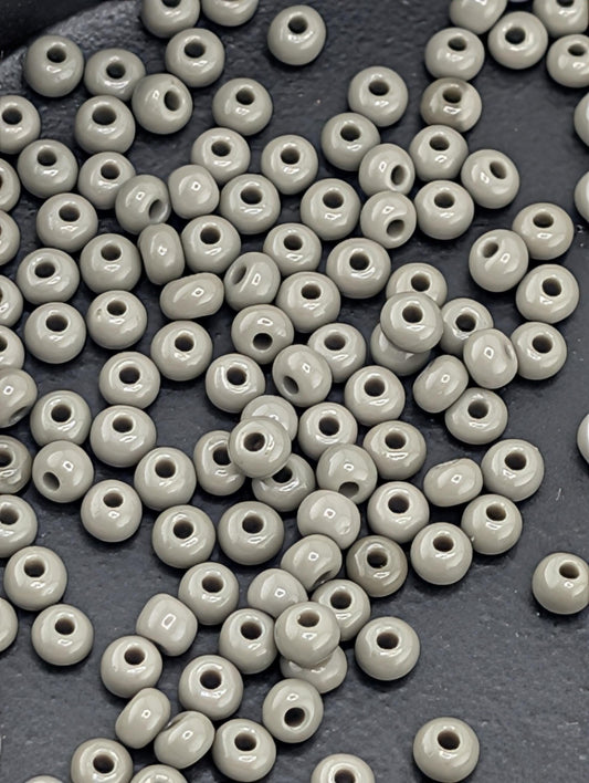 Opaque Gray | Preciosa Ornela Seed Beads | Size 8/0 | 15g Pkg ~630 pcs