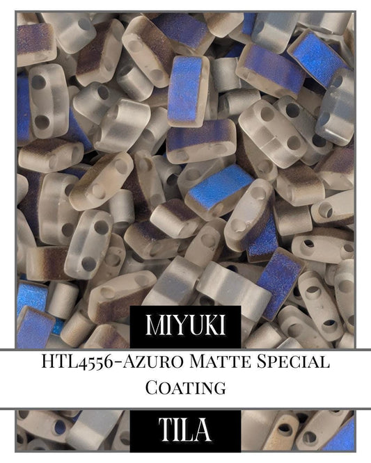HTL4556-Miyuki Tila Beads:Azuro Matte SC (7.5g pkg)