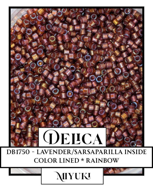 DB1750-Miyuki Delica 11/0:Lavender/Sarsaparilla ICL*/R (7 gram pkg ~1400 Pcs)