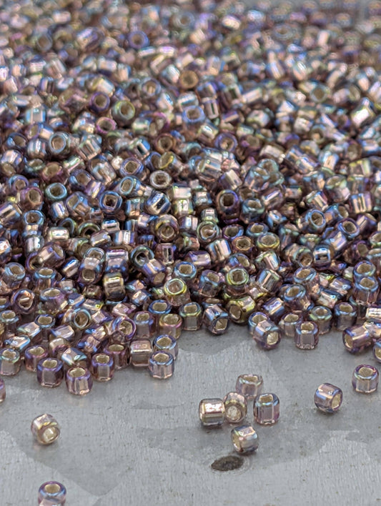 4546SB  Translucent Silver Lined Rainbow Light Purple   11/0