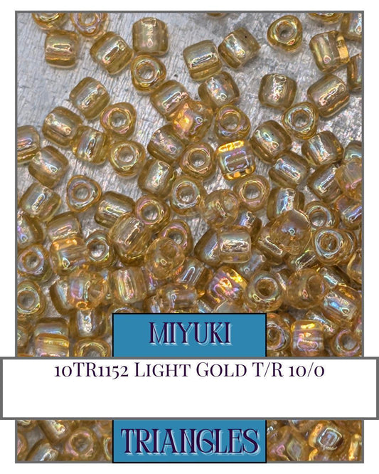 10TR1152-Miyuki Triangle Beads:Light Gold T/R (10g pkg)