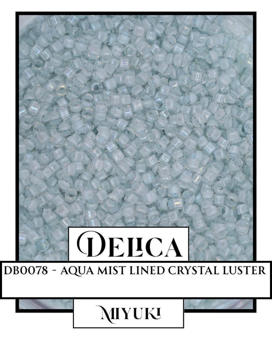 DB0078-Miyuki Delica 11/0:Crystal/Pale Aqua ICL/R (7 gram pkg ~1400 Pcs)