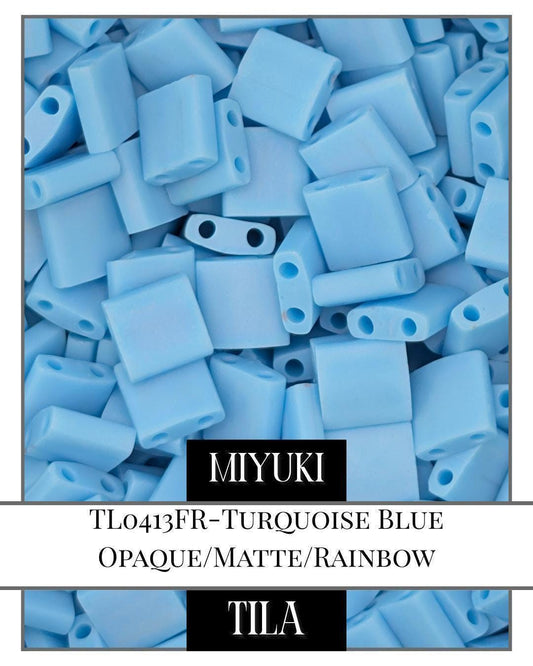 TL0413FR-Miyuki Tila Beads:Turquoise Blue O/MA/R (7.5g pkg)