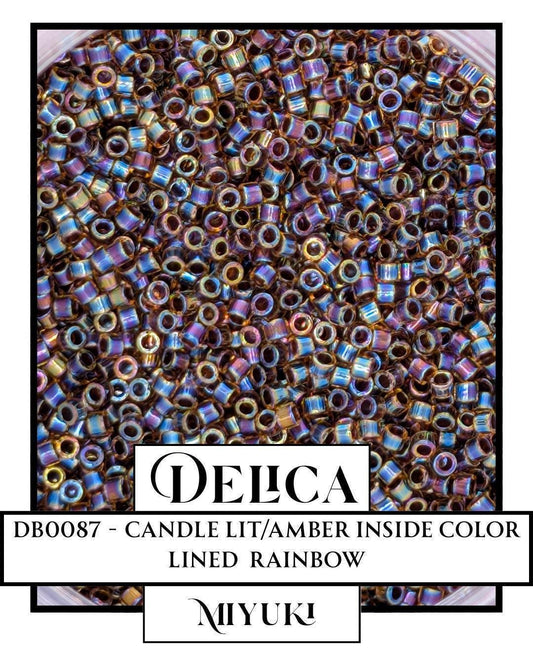 DB0087-Miyuki Delica 11/0:Candle Lit/Amber ICL/R (7 gram pkg ~1400 Pcs)