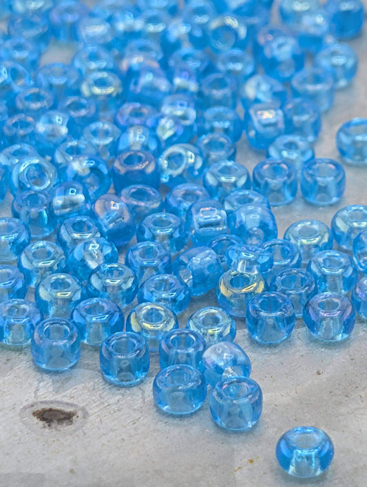 Transparent Sky Blue Rainbow  | Preciosa Ornela Seed Beads | Size 10/0 | 15g Pkg  ~1425 pcs