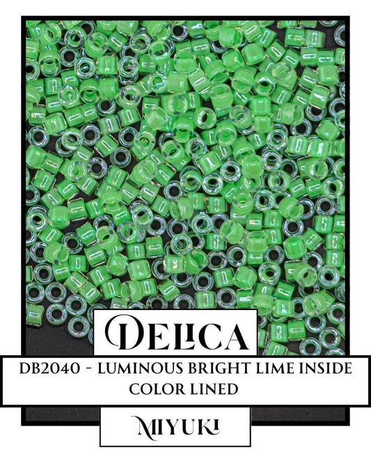DB2040-Miyuki Delica 11/0:Luminous Bright Lime ICL (7 gram pkg ~1400 Pcs)