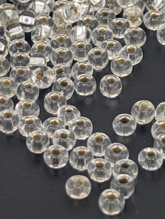 Transparent Silver Lined Crystal Size 6/0 15g pkg