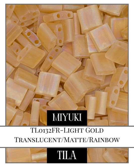 TL0132FR-Miyuki Tila Beads:Light Gold T/MA/R (7.5g pkg)
