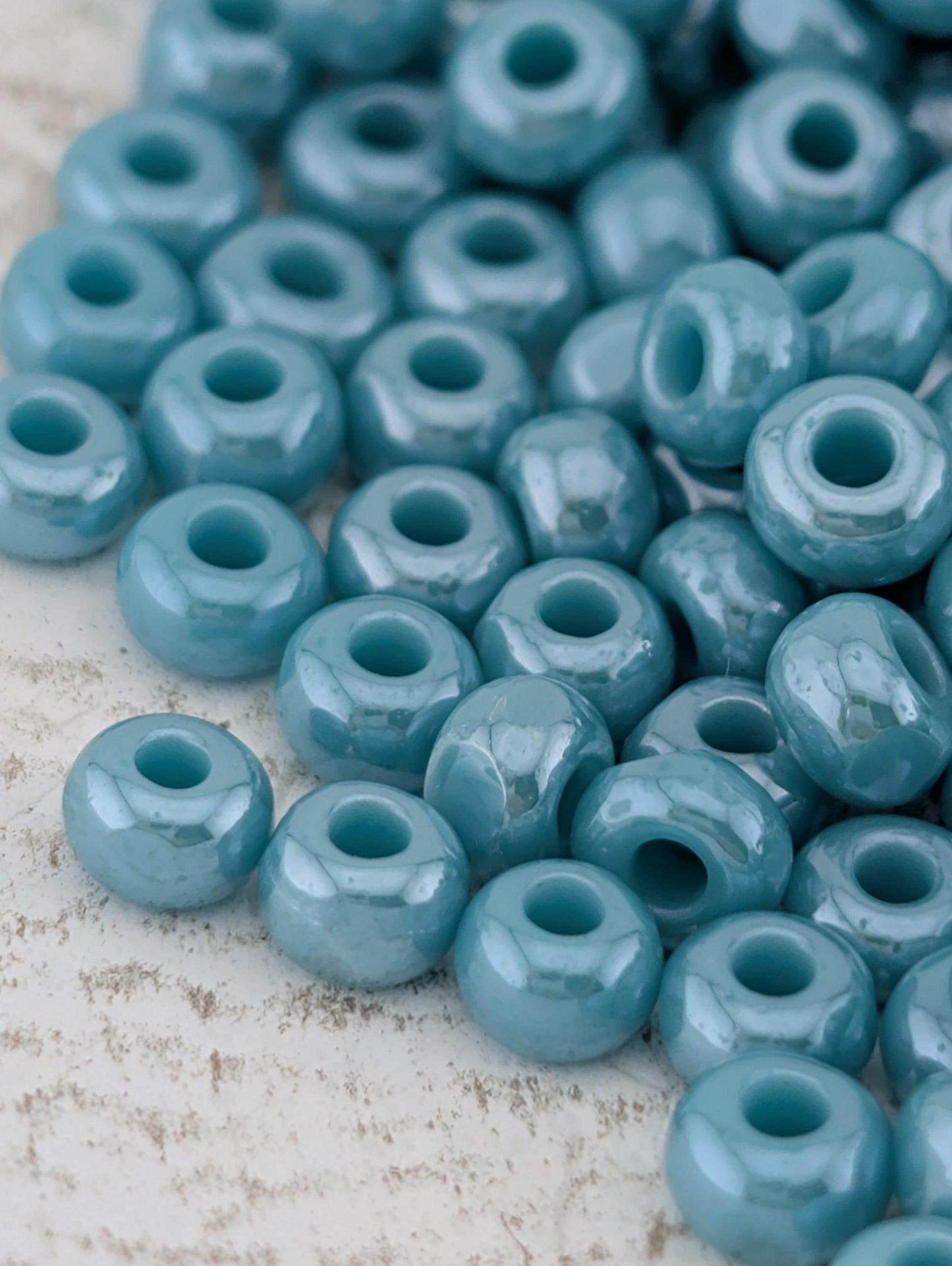 Opaque Turquoise Blue Luster True Cuts 8c | Preciosa Ornela Seed Beads | Size 8/0 | 15g Pkg ~630 pcs