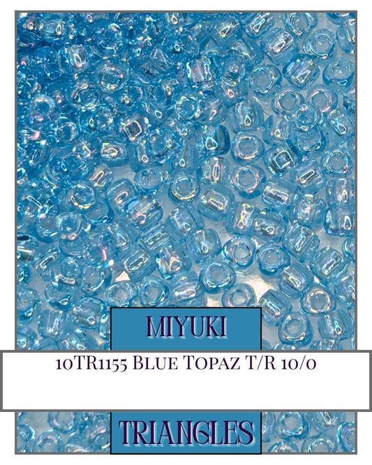 10TR1155-Miyuki Triangle Beads:Blue Topaz T/R (10g pkg)