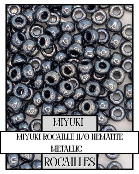 11-0451 Miyuki Rocailles 11/0 | Hematite Metallic20g
