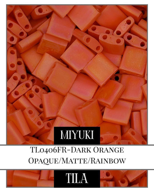 TL0406FR-Miyuki Tila Beads:Dark Orange O/MA/R (7.5g pkg)
