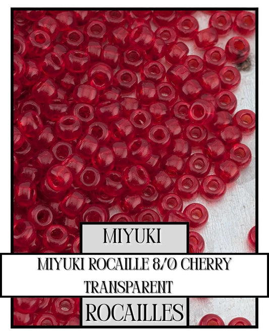 8-0141 Miyuki Rocaille 8/0 | Cherry Transparent 20g