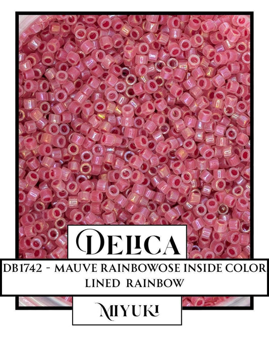 DB1742-Miyuki Delica 11/0:Mauve/Rose ICL/R (7 gram pkg ~1400 Pcs)