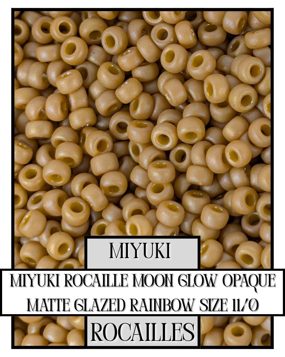 Miyuki Rocaille Beads: Moon Glow Opaque Matte Rainbow Glazed, Size 11/0