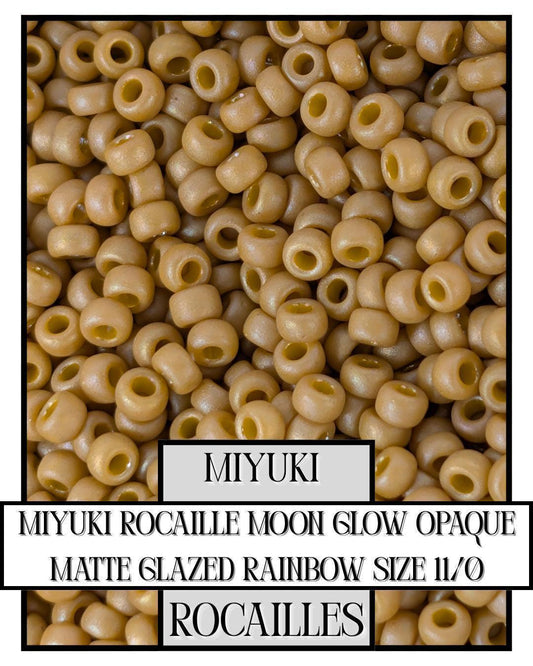 Miyuki Rocaille Beads: Moon Glow Opaque Matte Rainbow Glazed, Size 11/0