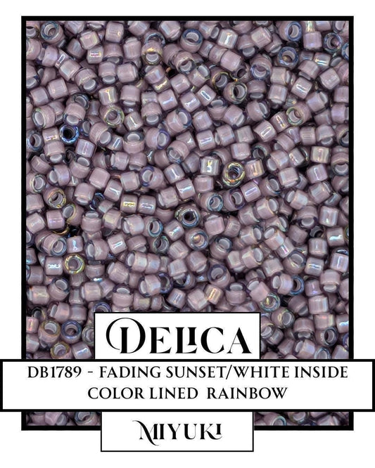 DB1789-Miyuki Delica 11/0:Fading Sunset/White ICL/R (7 gram pkg ~1400 Pcs)