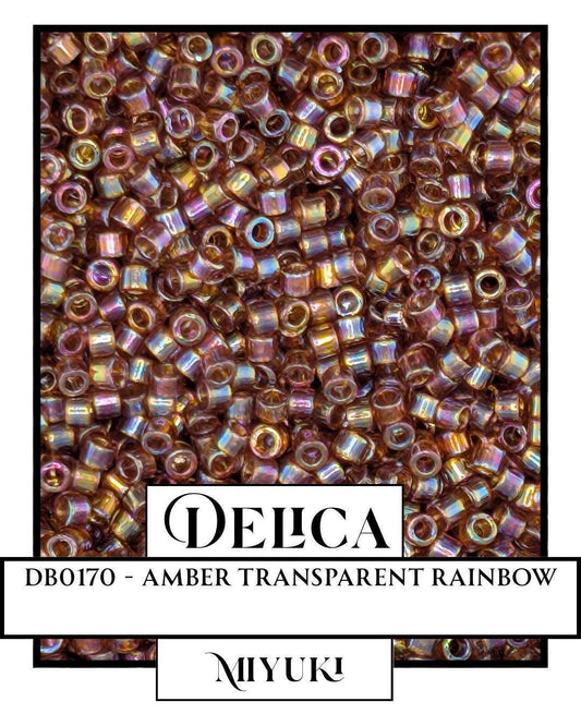 DB0170-Miyuki Delica 11/0:Amber T/R (7 gram pkg ~1400 Pcs)