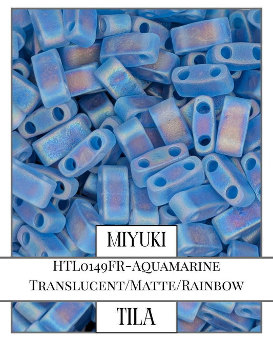 HTL0149FR-Miyuki Tila Beads:Aquamarine T/MA/R (7.5g pkg)