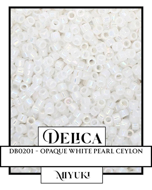 DB0201-Miyuki Delica 11/0:wHITE O/L (7 gram pkg ~1400 Pcs)