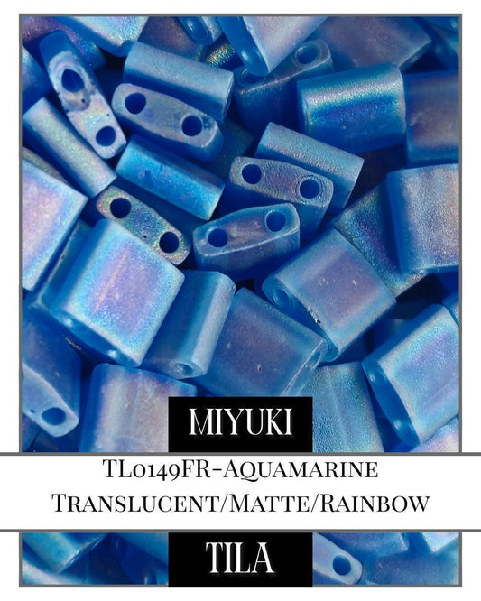 TL0149FR-Miyuki Tila Beads:Aquamarine T/MA/R (7.5g pkg)