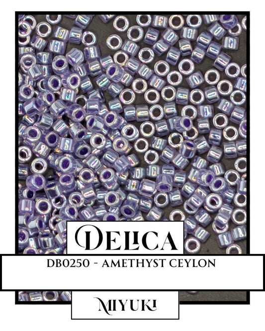DB0250-Miyuki Delica 11/0: Amethyst Ceylon  (7 gram pkg ~1400 Pcs)