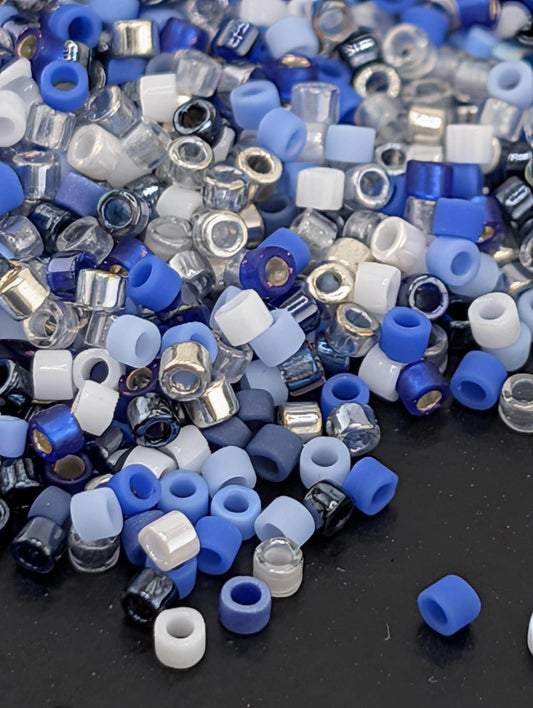 Delica Exclusive Learise Mix "Sapphire & Sterling"    Pkg ~1400 beads